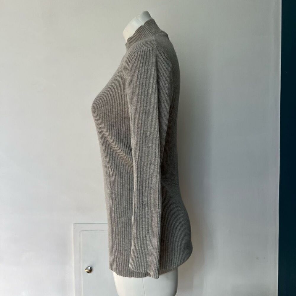 Escada Ribbed Cashmere Silk Mock Neck Sweater - Picture 5 of 12